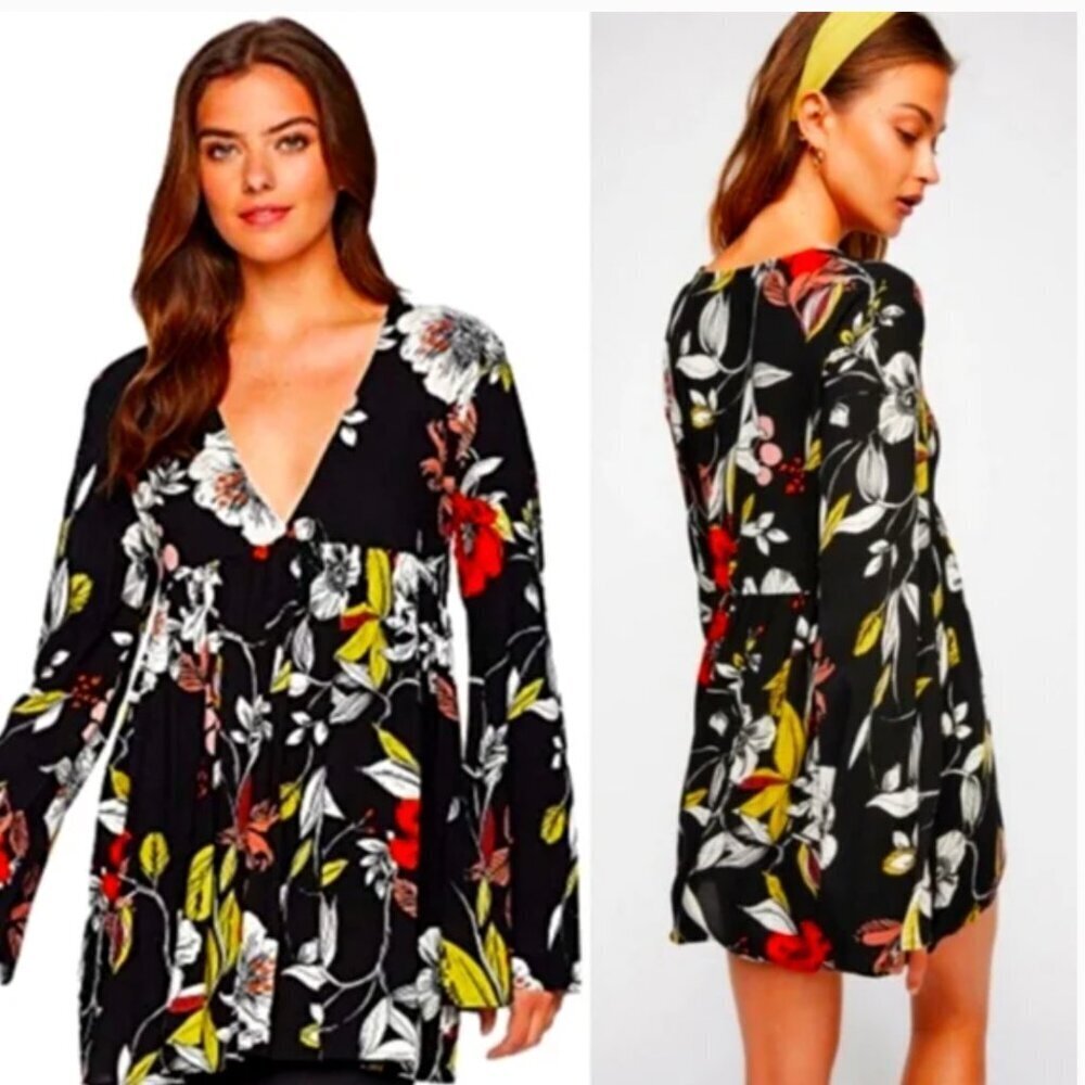 Free People Bella Floral Tunic Mini Dress